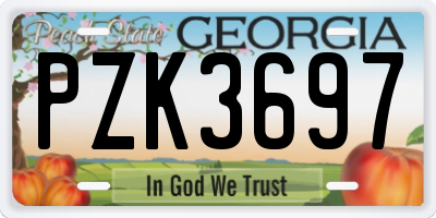 GA license plate PZK3697