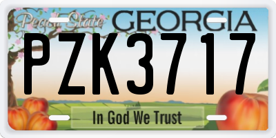 GA license plate PZK3717
