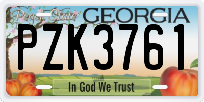 GA license plate PZK3761