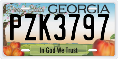 GA license plate PZK3797