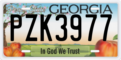 GA license plate PZK3977