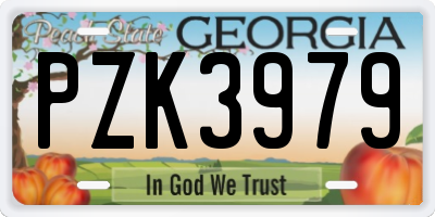 GA license plate PZK3979
