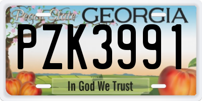 GA license plate PZK3991