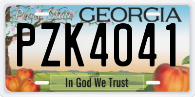 GA license plate PZK4041