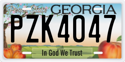 GA license plate PZK4047