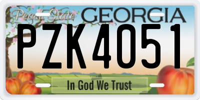 GA license plate PZK4051