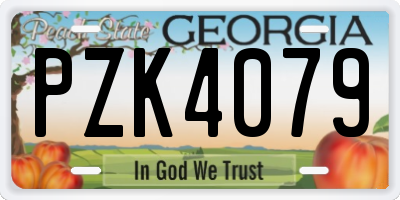 GA license plate PZK4079