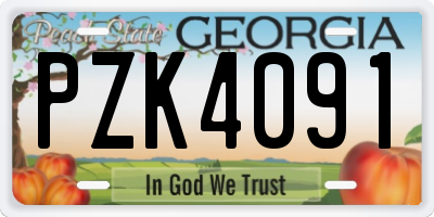GA license plate PZK4091