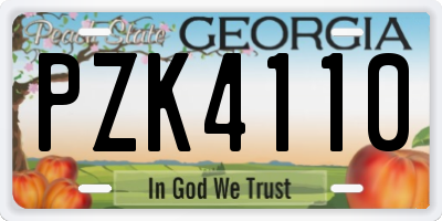 GA license plate PZK4110