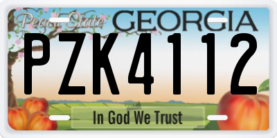 GA license plate PZK4112