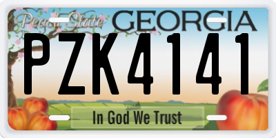 GA license plate PZK4141