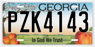 GA license plate PZK4143