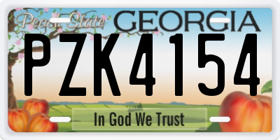 GA license plate PZK4154