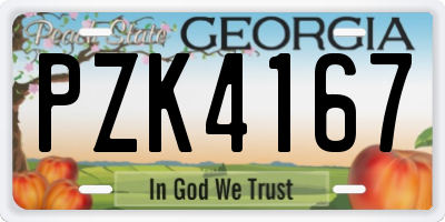 GA license plate PZK4167