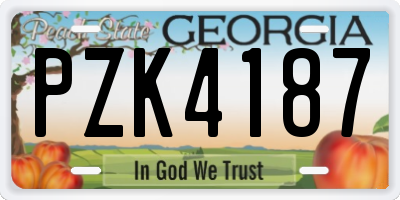 GA license plate PZK4187