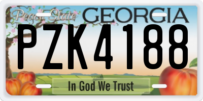 GA license plate PZK4188