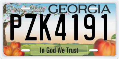 GA license plate PZK4191