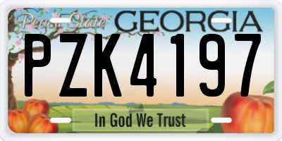 GA license plate PZK4197