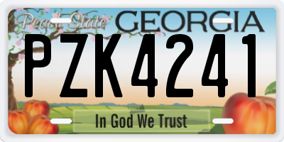 GA license plate PZK4241