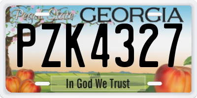 GA license plate PZK4327