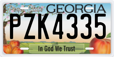 GA license plate PZK4335