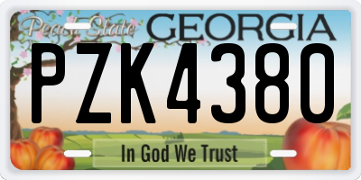 GA license plate PZK4380