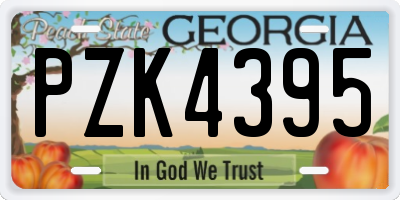 GA license plate PZK4395