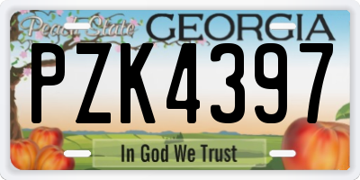GA license plate PZK4397