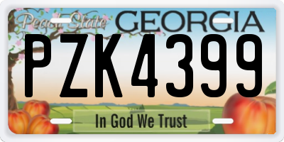 GA license plate PZK4399