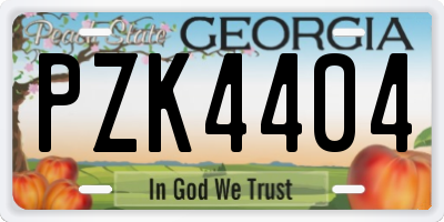 GA license plate PZK4404