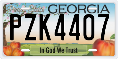GA license plate PZK4407