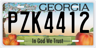 GA license plate PZK4412