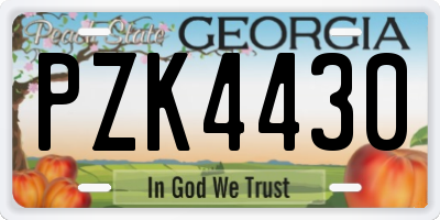 GA license plate PZK4430