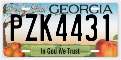 GA license plate PZK4431