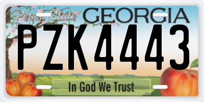 GA license plate PZK4443