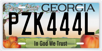 GA license plate PZK444L