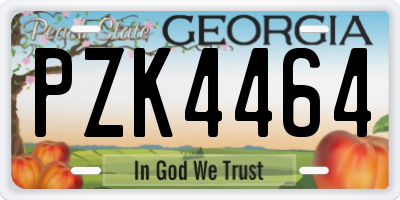 GA license plate PZK4464