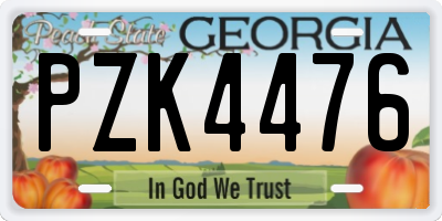 GA license plate PZK4476