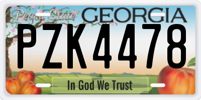 GA license plate PZK4478