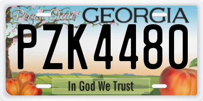 GA license plate PZK4480