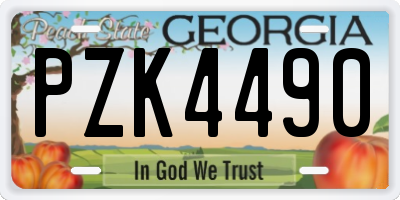 GA license plate PZK4490