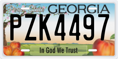 GA license plate PZK4497