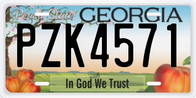 GA license plate PZK4571