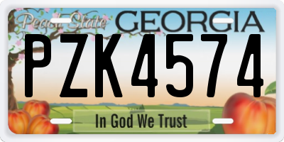 GA license plate PZK4574