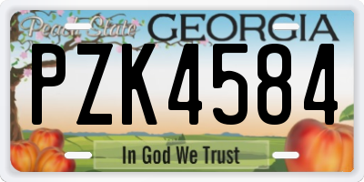 GA license plate PZK4584