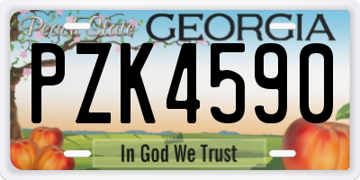 GA license plate PZK4590