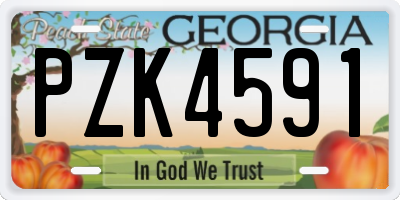 GA license plate PZK4591