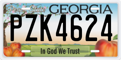 GA license plate PZK4624