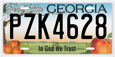 GA license plate PZK4628