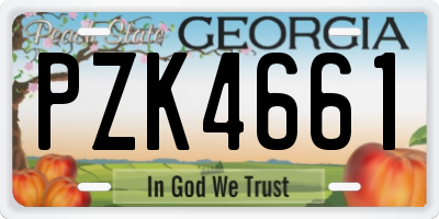 GA license plate PZK4661